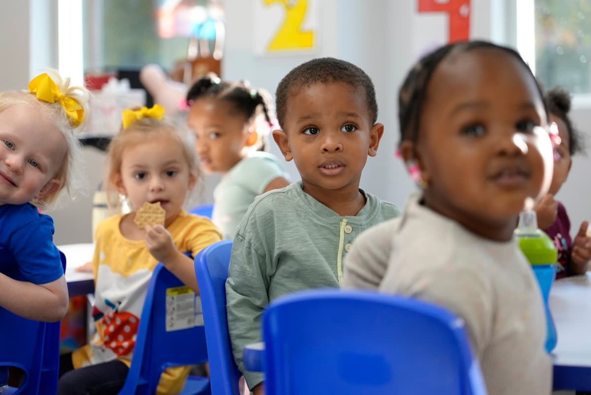 Daycare students at snack time